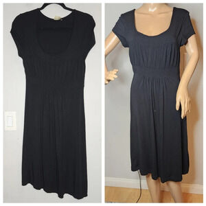 Athleta shelf bra jersey stretch short sleeve gathered dress women's size large